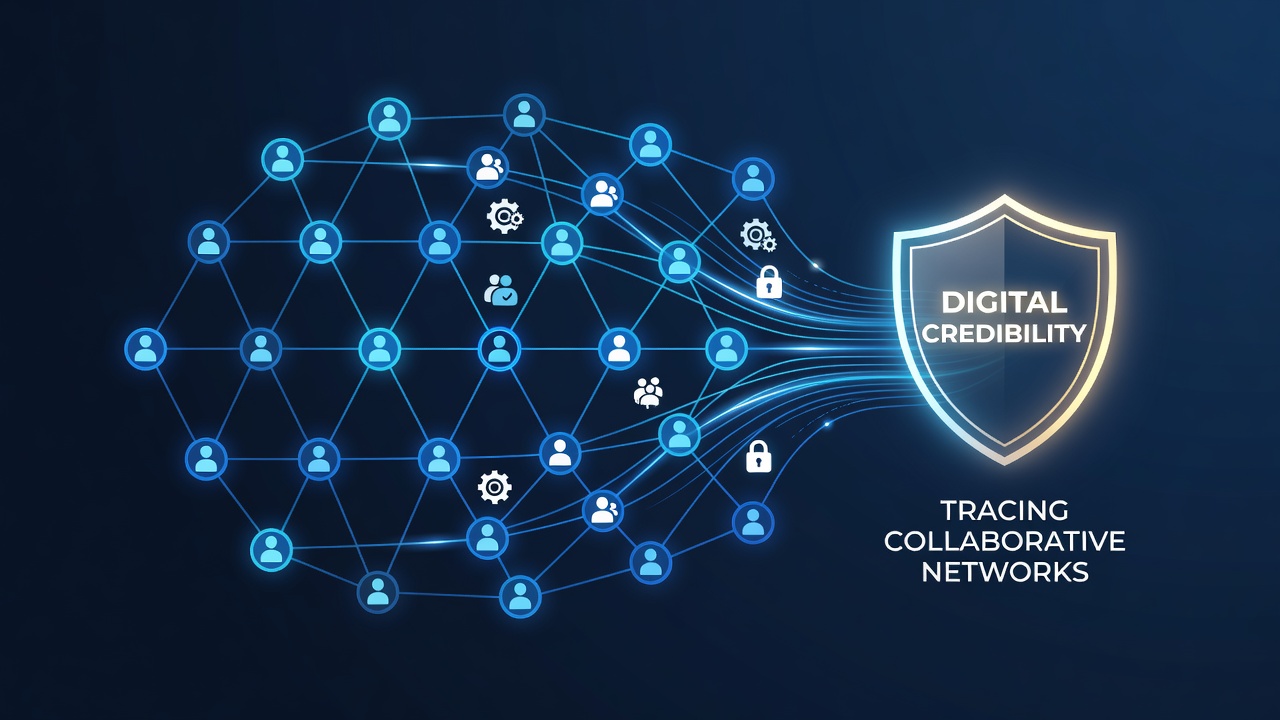 Network visualization highlighting verified connections and endorsement pathways that support digital credibility metrics